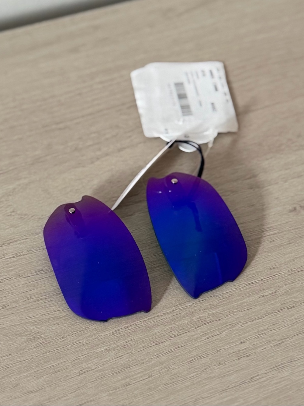 Balenciaga Blue-Purple Mirrored Lens Clip-On Earrings